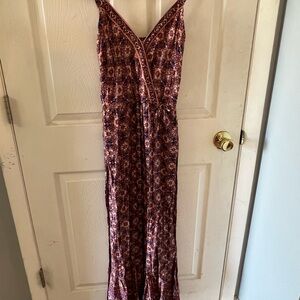 Maurices Red and Purple Maxi Dress